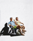 Couple assis au soleil (Ferry de Puttgarten) - 2011 - 24 X 30 cm