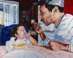 Le repas de Jilia (Souffle papa !) - 2014 - 50 X 40 cm