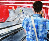Escalator à De Brouckere (Bruxelles) - 2009 - 35 X 29 cm