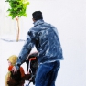 Papa protecteur (marché de Molenbeek, Bruxelles) - 2010 - 20 X 20 cm
