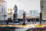 Parc royal et statue de Belliard (Bruxelles) - 20 X 18 cm