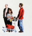 Le départ du fils (aéroport de Zaventem, Bruxelles) - 2010 - 23 X 26 cm