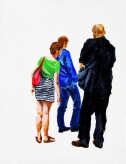La mini-jupe lignée (Beaubourg, Paris) - 2011 - 26 X 34 cm