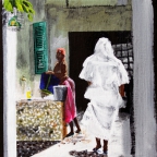 Le robinet dans la cour des Sané (Dakar, Sénégal) - 2012 - 30 X 30 cm