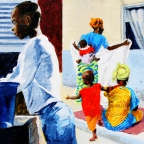 Mamor et les repasseuses (Dakar, Sénégal) - 2013 - 30 X 30 cm