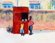 La cabine-magasin de Popenguine (Sénégal) - 2013 - 39 X 30 cm