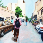 Le sac à dos, rue Amadou Assane Ndoye(Dakar Plateau, Sénéga) - 2013 - 30 X 30 cm