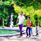 L‘instituteur (Parc royal de Bruxelles) - 2013 - 30 X 30 cm