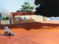 La place de Popenguine (Sénégal) - 2014 - 40 X 30 cm